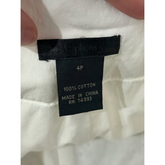 Nue Options White Eyelet A Line Cotton Short Cottagecore Skirt SZ 4 Petite - Picture 5 of 8